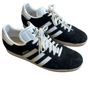 Adidas Gazelle Mens 10.5 Black Suede Sneakers With White Leather Accents SOLD